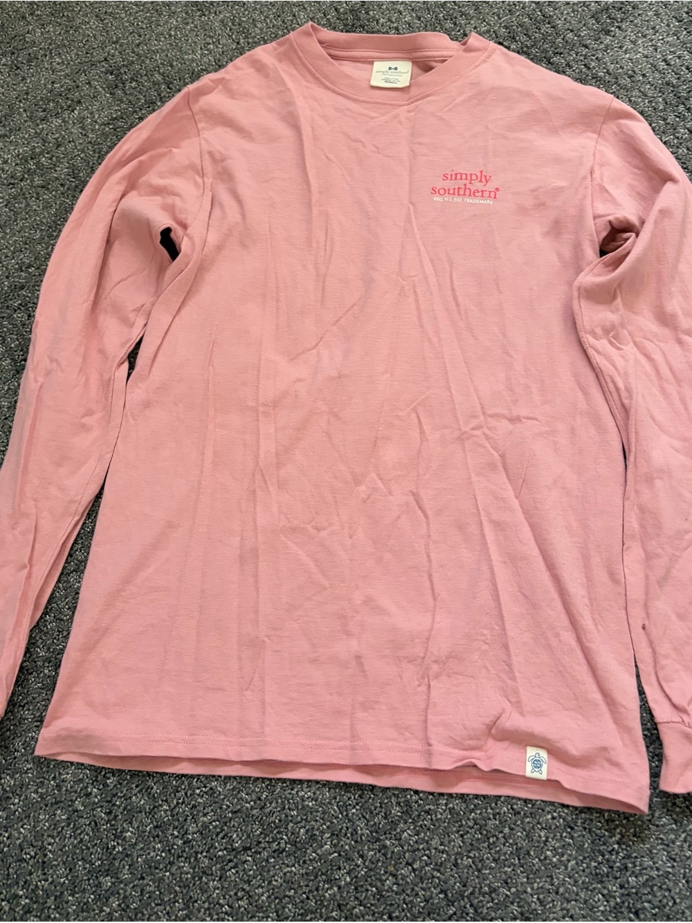 Simply Southern Pink Long-Sleeve Crewneck Shirt